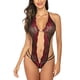 thumbnail image 3 of Mujeres Sexy Halter Body Ropa interior Cuello en V profundo Lencería de encaje floral, Rojo, XL Advancent XX000181-10, 3 of 7