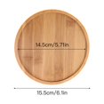 thumbnail image 2 of AMERTEER Flower Container Plant Pot Saucer Bamboo Tray Grooved Base Coasters Creative Original Wood Color Round Tabletop Tea Set, 2 of 17