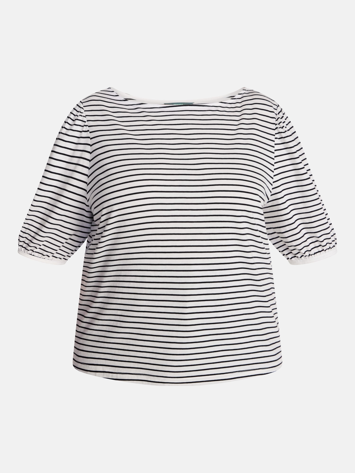 Terra & Sky Women’s Plus Dropped Shoulder Top with Elbow Length Puff Sleeves, Sizes 0X-5X