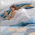 thumbnail image 4 of Abstract Ocean Waves Duvet Cover Set Twin Size, Gradient Teal Gold Mountain Art 4 Piece Soft Microfiber Bedding Set with 1 Duvet Cover, 1 Flat Sheet, 2 Pillowcases, 4 of 9