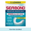 Secure Denture Adhesive Seals, For an All Day Strong Hold, 15 Original Flavor Seals for Lower Dentures