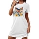 thumbnail image 2 of Camisón corto de talla grande para mujer, camisón de manga corta con estampado de pecho a la moda, camisón para mujer, 2 of 5