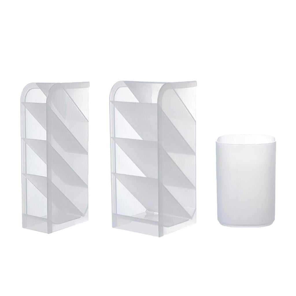 kowaku 3xPlastic Desktop Stationary Organizer Paint Markers Pen Holder Rack White 3 Pcs