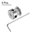 thumbnail image 3 of Uxcell 5pcs 2GT Timing Pulley 20T 5mm Bore 16mm Dia. Aluminum Timing Belt Pulley with Spanner for 6mm Width Belt, 3 of 6