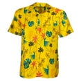 thumbnail image 3 of Men's Shirt Hawaiian Print Style Short Sleeve Button Down Summer Beach T-Shirt, White, S, 3 of 3