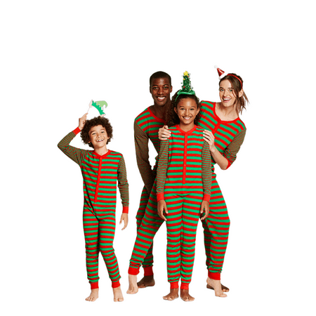 

Peyakidsaa Christmas Family Matching Pajamas Striped Long Sleeve Cotton Jumpsuit Romper Holiday PJs for Kids Adults