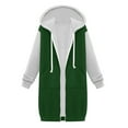 thumbnail image 5 of Womens Zip Up Long Hoodie Jacket,Zip Up Hoodies for Women Long Tunic Sweatshirts Plus Size Long Sleeve Casual Drawstring Hooded Sweatshirt Jacket, 5 of 5