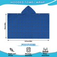 thumbnail image 2 of Blue Black Geometric Pattern Hooded Bath Towel，50"x30" for Ages 3 To 12 Kids, Quick Dry Lightweight Soft Microfiber Hood Beach Towel Cover Up for Kids, 2 of 7