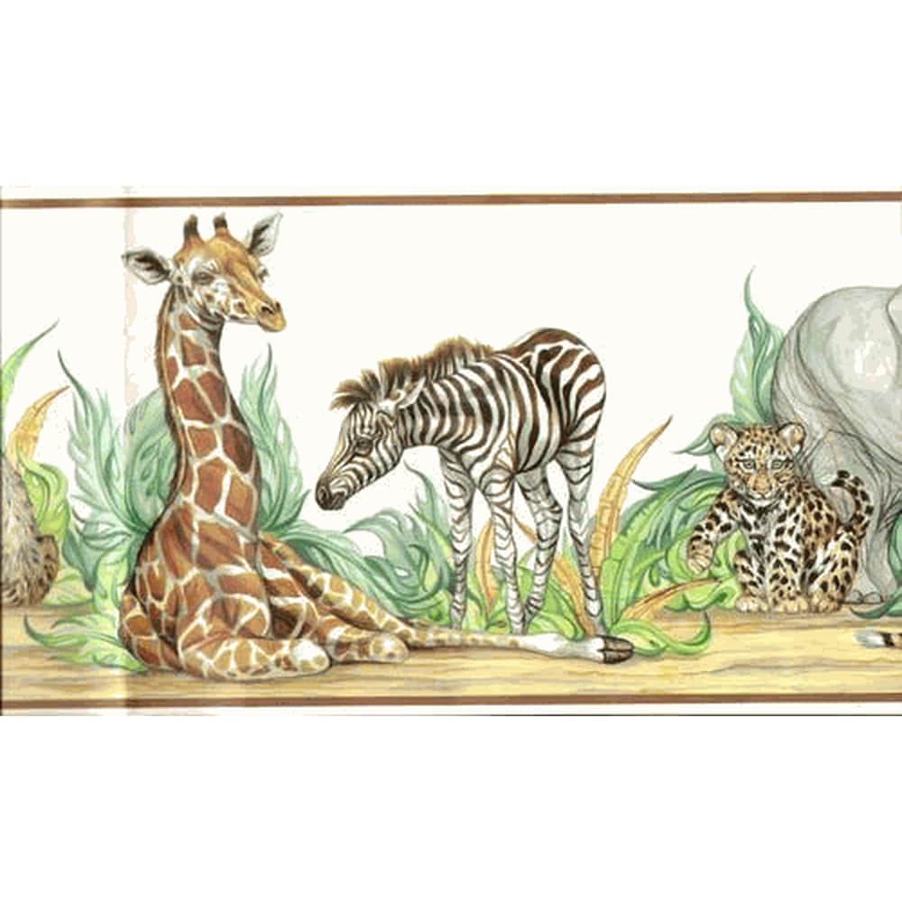 878141 Jungle Babies Wallpaper Border - Walmart.com - Walmart.com