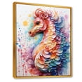 thumbnail image 2 of Designart "Oceanic Elegance of Pink Seahorse" Animals Framed Wall Art - Traditional Pink Seahorse Bedroom Framed Canvas Wall Art, 2 of 6