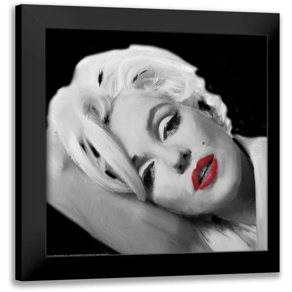 Michaels, Jerry 12x12 Black Modern Framed Museum Art Print Titled - Marilyns Lips