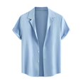 thumbnail image 4 of Cyinyin True Classic Tees Men Soild Color Cardigan Men's Polo Shirt, Men’s Polo Shirt, Moisture-Wicking Performance Polo Shirt Button Down Basic Mens Shirts Casual Sky Blue L, 4 of 5