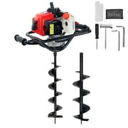 XtremepowerUS 63cc Gas Powered Auger Post Hole Digger With 6" & 8" Bit, EPA Approved 2 Stroke Motor, 3/4" Shaft