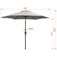 thumbnail image 2 of Donglin 93.50" Gray Hexagon Market Patio Umbrellas, UV Resistant, 2 of 8