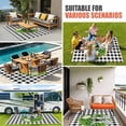 thumbnail image 3 of Welcome Bow Knot Wreath Outdoor Rug 6x9 Ft, Non Slip Washable Area Rug, Summer Flowers Black Gray Plaid Patio Rugs Carpet Runner, Large Floor Mat for Indoor/Outdoor Deck Porch Camping, 3 of 8