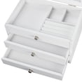 thumbnail image 4 of Classic White Lift Top 2 Drawer Jewelry Box for Women, 4 of 4