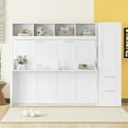 thumbnail image 3 of Newest Queen Size Murphy Bed Wall Bed with Closet and Drawers,White, 3 of 10