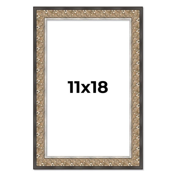 11x18 Frame Silver Real Wood Picture Frame Width 1.75 Inches | Interior Frame Depth 0.5 Inches |