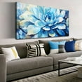 thumbnail image 2 of AatoeaX Flower Wall Art for Office Blue Floral Canvas Wall Art Succulent Wall Decor Ready To Hang, 2 of 4