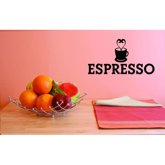 Custom Decals Espresso Wall Art Size: 14 X 28 Inches Color: Black