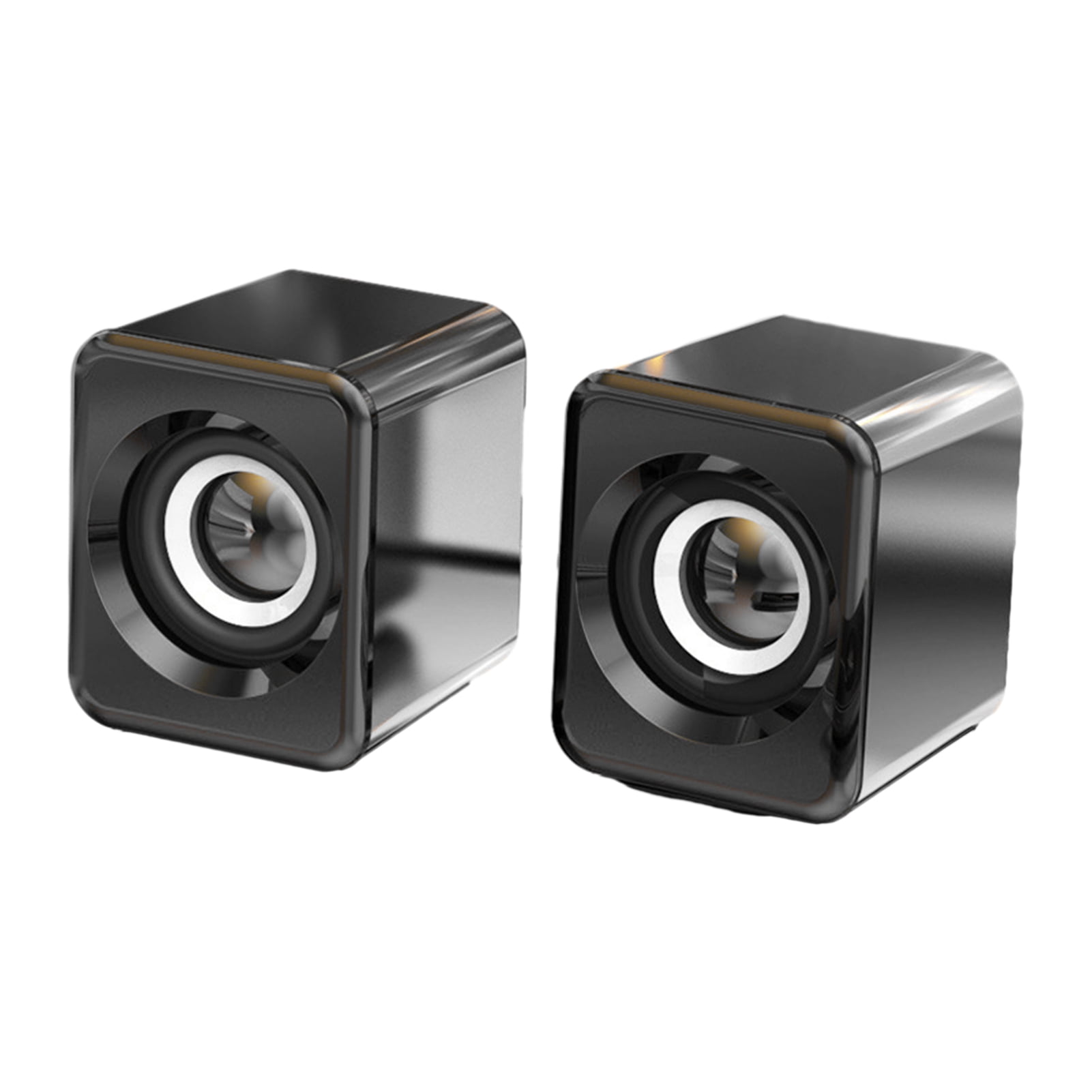 Pebbuoy 1 Pair Computer Speaker Subwoofer USB Bluetooth-compatible Wired Portable Mini Speaker No Delay Stereo Sound Loudspeaker for PC Computer Laptop Notebook