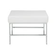 thumbnail image 4 of Atlas Mid Century Modern Metal and Leather Ottoman- White, 4 of 6