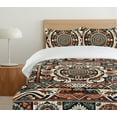 thumbnail image 4 of Ambesonne Boho Duvet Cover Set, Bohemian Romani Style Tiles, Calking, Cinnamon Beige Purpleblue, 4 of 4