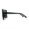 thumbnail image 3 of Rhinestone Rock and Roll Bling Oversize Flat Top Plastic Sunglasses All Black, 3 of 4