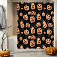 thumbnail image 2 of Shower Curtains for Bathroom-36"x72",Halloween Pumpkin Ghost on Black Waterproof Bath Curtain Grommet Shower Curtain Set with Hooks, 2 of 9