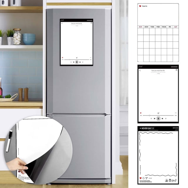 Xihbxyly Pizarra Magnética para Nevera, Práctica Herramienta de Comunicación, Imán Potente para Una Fijación Segura, Pizarra Reutilizable, Decoración para El Hogar y La Oficina, Uso Multifuncional, T
