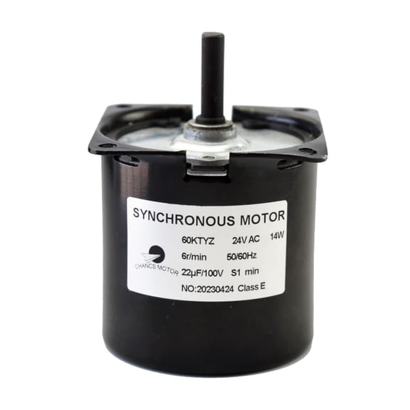 CHANCS 60KTYZ Permanent Magnet Synchronous Gear Motor 24V AC 14W 6RPM CW/CCW Mini Gearbox Electric Reduction Motor for Barbecue Equipment