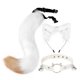 thumbnail image 5 of Diadema con orejas de gato y cola larga para disfraz de Halloween Blanco, 5 of 7