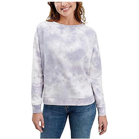 Splendid Women's Thermal Long Sleeve Tie Dye Pullover Top (Lavender Tie Dye, Small)