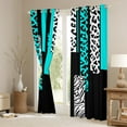 thumbnail image 3 of Manfei Chic Leopard Print Curtains Pack of 2 (42x84 Each) for Female, Cheetah Zebra Animal Curtains Blackout, Black Cyan Geometric Bedroom Curtains, Curtains and Drapes Room Decor, 3 of 6
