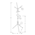 thumbnail image 3 of Coat Rack Hall Tree 6 Hooks Entryway 68"H Bedroom Metal White, 3 of 5