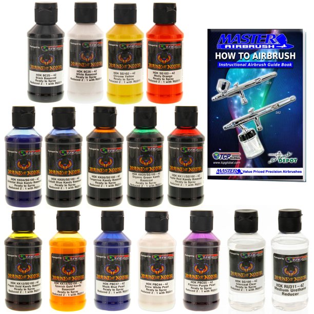 House of Kolor 4oz 14 COLOR KIT w/ KANDY, GRAPHIC, METALLIC, PEARL Base Paint