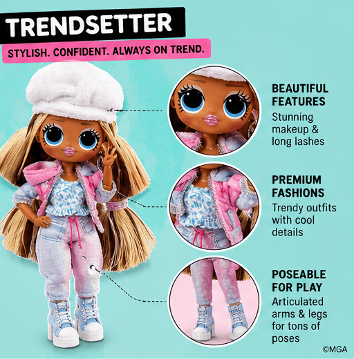 L.O.L. Surprise O.M.G. Trendsetter Fashion Doll with 20 Surprises, Stylish Outfit and Accessories, Unbox Fashion Doll Toy for Kids Ages 4+