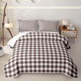 thumbnail image 2 of Erosebridal Brown Gingham Plaid Twin Quilt Set,Classic Check Pattern Twin Coverlet Set For Girls,2 Pieces, 2 of 7