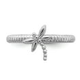 thumbnail image 4 of White Sterling Silver Ring Band Stackable Expressions DragoNFLy, 4 of 5