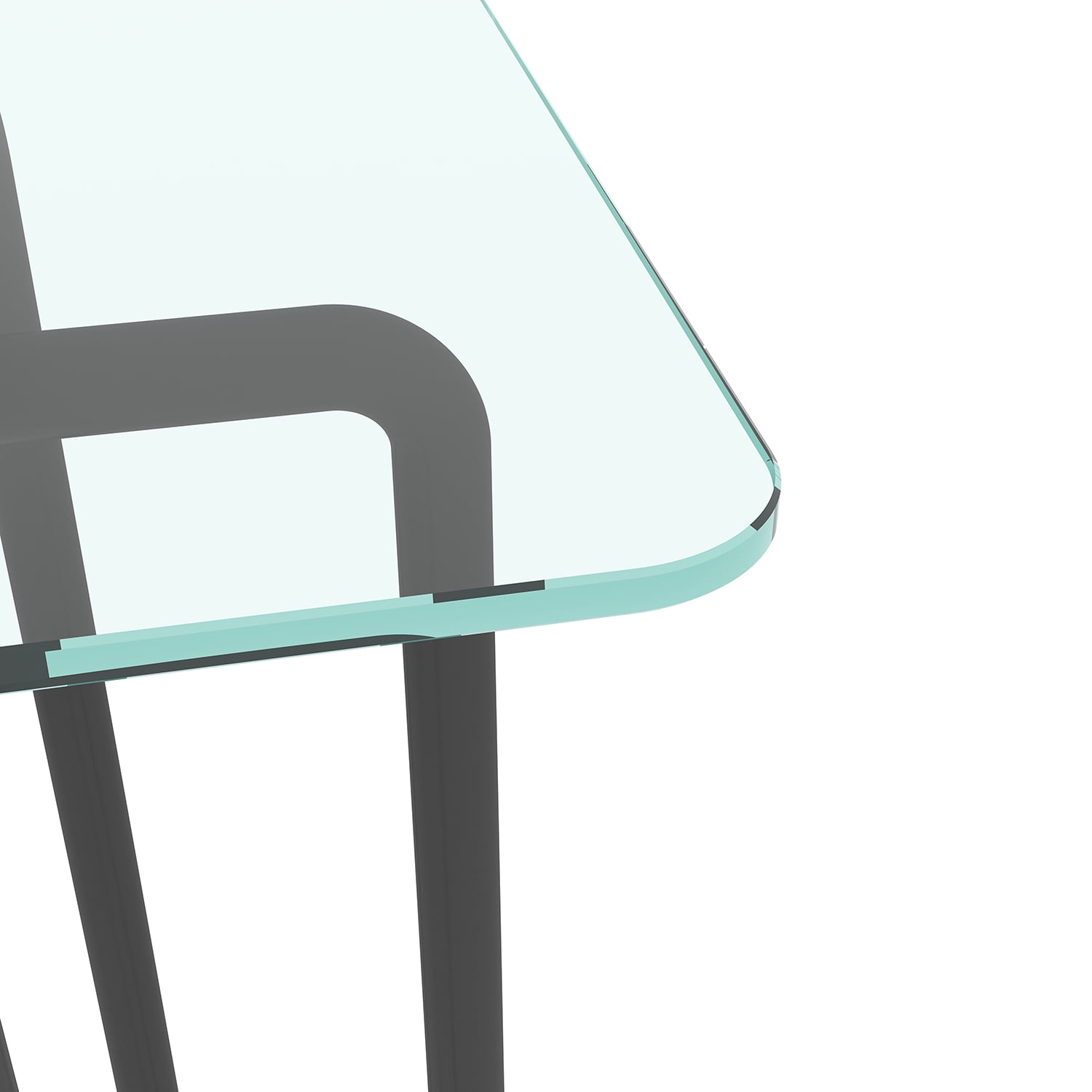 Kadyn Console Glass Table, Black Leg Double Tempered Glass Tea Table, Entryway Console Sofa Table for Living Room, Transparent Kadyn Console Glass Table, Black Leg Double Tempered Glass Tea Table, Entryway Console Sofa Table for Living Room, Transparent