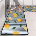 thumbnail image 2 of Kitchen Rugs Sets Of 2,Yellow Lemon Fruit Leaves Anti Fatigue Kitchen Mat Rugs Non Slip Washable,Decorative Kitchen Floor Mats for Kitchen,Sink,Laundry,17"x47"+17"x47", 2 of 5