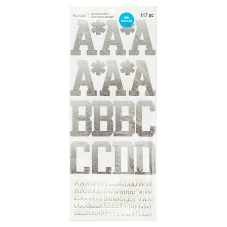 Silver Glitter Ombre Alphabet Stickers by Recollections