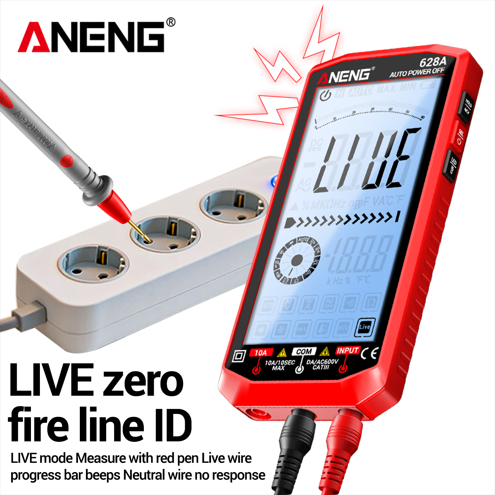 ANENG Digital Multimeter 628A 4.5" Large Backlit Screen