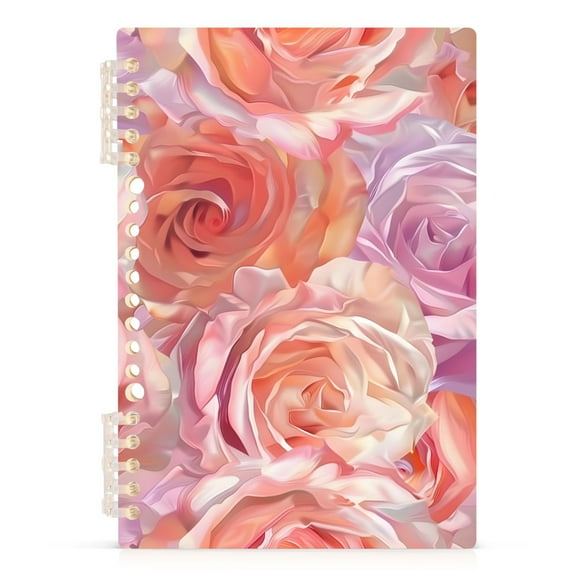 Luxury Rose Flower Spiral Journal Notebook College Ruled Notebook 8.3" x 5.7" A5 Lined Thick Paper Page