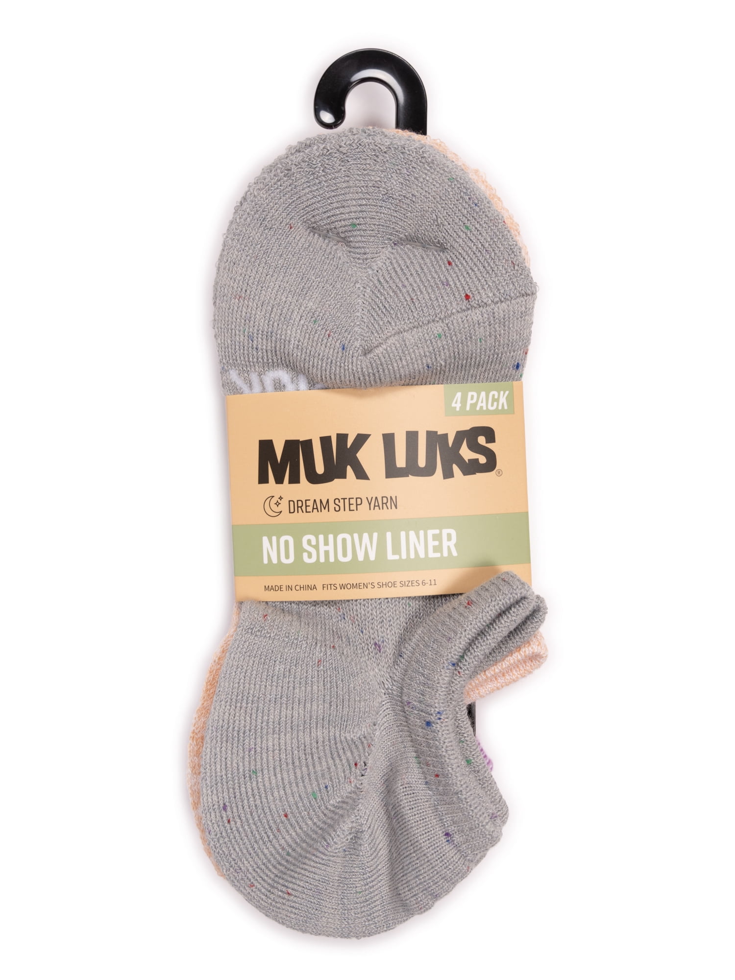 MUK LUKS Women's Dream Step No-Show Liner Socks, 4-Pack, OSFM