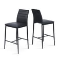 thumbnail image 1 of Set of 2 Bancos Alto, con Respaldo y Reposapié, Color Negro HOMEMAKE FURNITURE Industrial Retro, 1 of 6