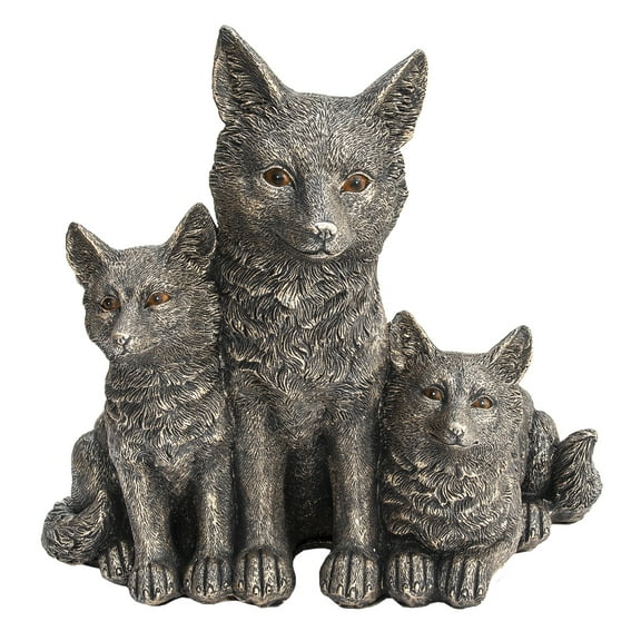 Fox Family Garden Statue