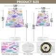 thumbnail image 2 of Table Lamps 3 Color 10 Way Dimmable LED Nightstand Lamp for Bedroom, Living Room, Home Office Pink and Purple Flowers Small, 2 of 7