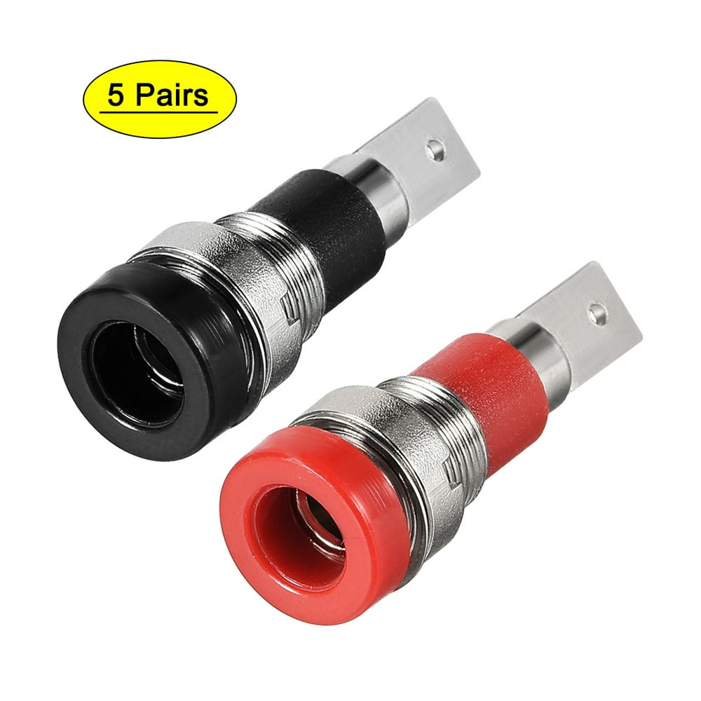 5 Pairs Binding Post Terminal, M8 Thread Power Amplifier Speaker Connector Banana Plug Jack