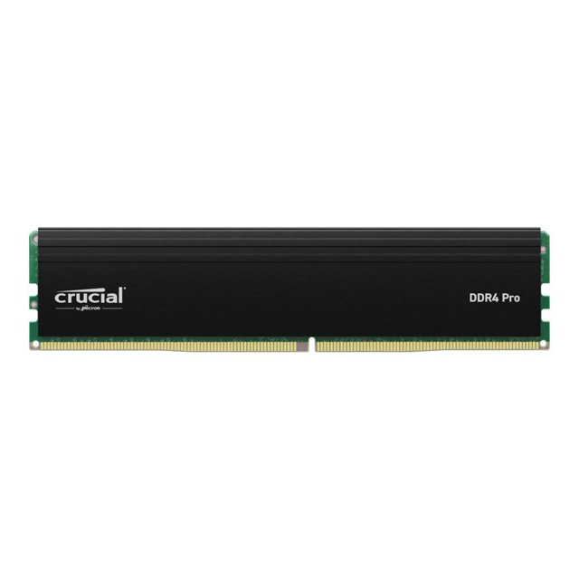 Crucial Pro - DDR4 - module - 32 GB - DIMM 288-pin low profile - 3200 MHz / PC4-25600 - CL22 - 1.2 V - unbuffered - non-ECC - satin black
